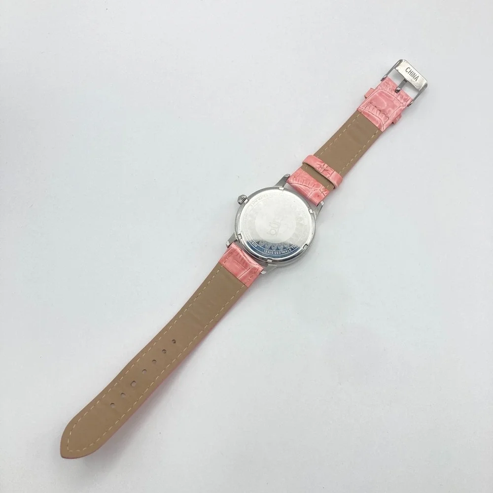 Burgi Women's Watch 36mm Silver Tone MOP Peacock Rainbow Crystals New Battery